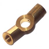 21A654 Brass 2 way brake union that bolts to the front subframe on single brake line type Minis.
