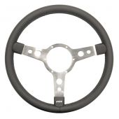 Classic Mini Mountney Black Vinyl Steering Wheel - 320mm Polished 
