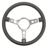 Classic Mini Mountney Black Vinyl Steering Wheel - 320mm Polished 