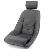 Cobra RS Mini Seat & Headrest - Black soft grain vinyl with basketweave centre and black soft grain vinyl piping 