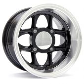 6 x 10 Mamba Wheel - Black/Polished rim