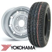 4.5" x 10" silver alloy Cooper S replica wheel and Yokohama A008 tyre package