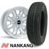 5" x 12" silver Ultralite alloy wheel and Nankang tyre package
