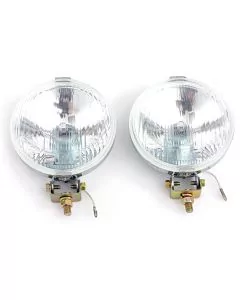 S6078 Chrome Wipac Fog Lamps with Protective Covers. Perfect for Classic Minis.