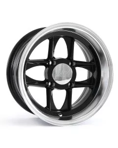 6 x 12 Mamba Wheel - Black/Polished Rim
