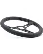 MOMO Prototipo Dished steering wheel - Black with Black Spokes and White Stitching
