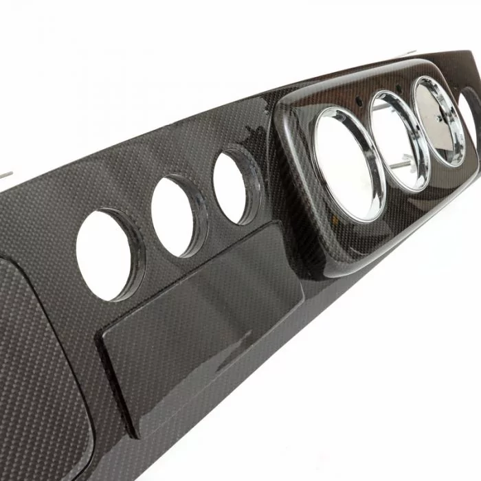Carbon Fibre Look Dashboard 3 Clock + 3 Chrome