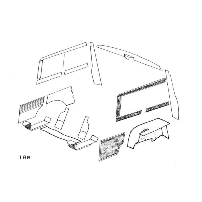 Interior Panel Kit - Rear - Mini Traveller With Internal Fuel Tank 60-62